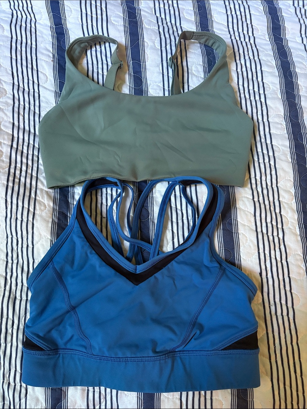 Lululemon sports bras - Olive Green & Blue 4